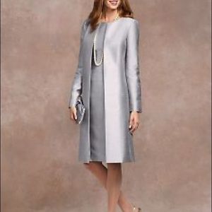 Silk DuPont 2Piece Women’s Duster and VNeck Dress